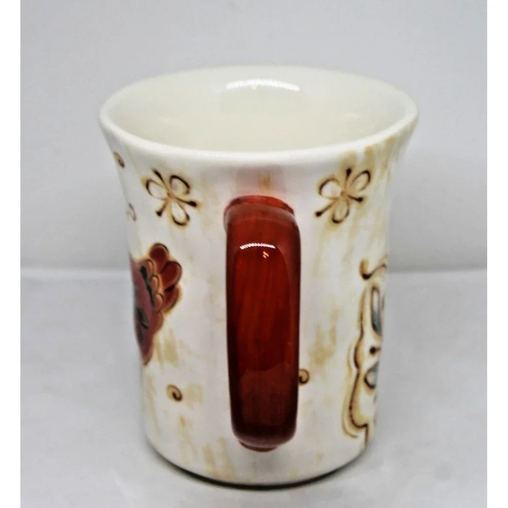 Pier 1 Rooster Coffee Tea Mugs Gallo Pattern Chicken Bird 14 oz.